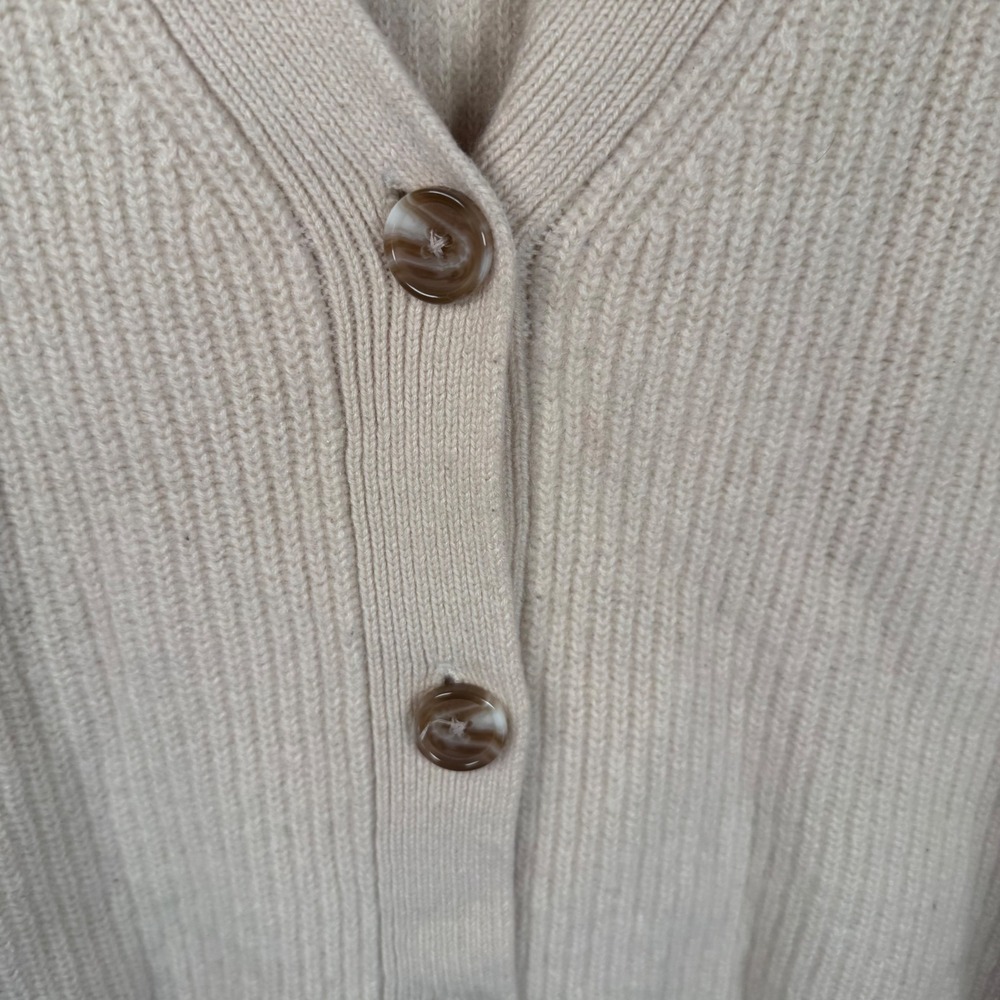 Quince Mongolian Cashmere Cardigan Womens XS Cream Oversized Fisherman Old Money - Picture 4 of 8